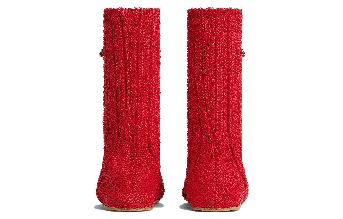 Shop (W) Botines Planos Punta Redonda de Cuero Bottega Veneta 'Rojo' 765130V3H605811