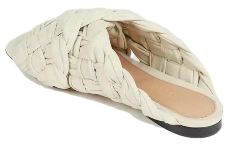 (W) Bottega Veneta Leather Round Toe Flat Mules 'White' 圖 4