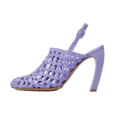 (W) Bottega Veneta Leather Round Toe Slip-On Stiletto 'Purple'