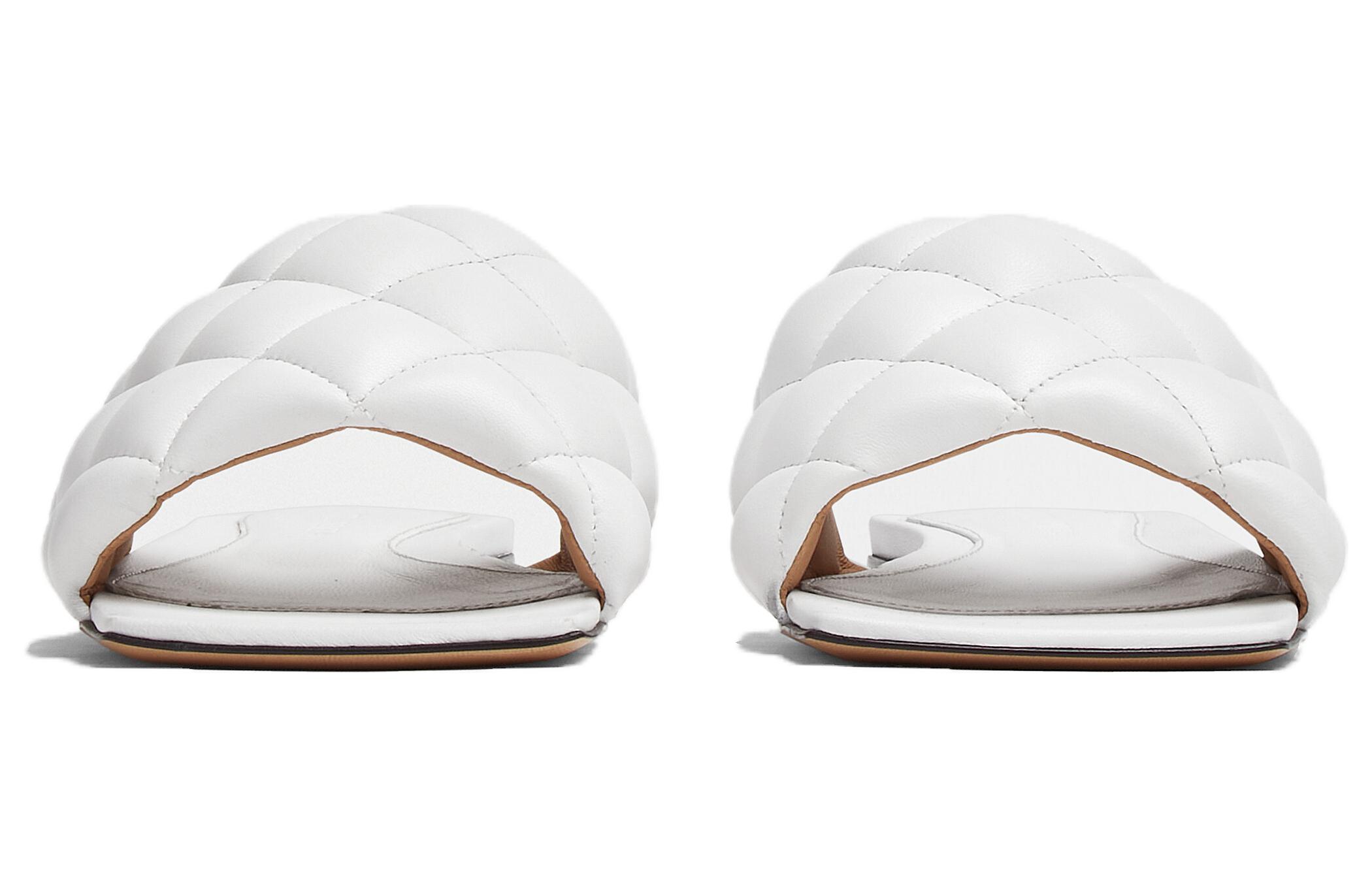 Purchase (W) ボッテガ・ヴェネタ レザーサンダル (ホワイト) 627710VBRR09122