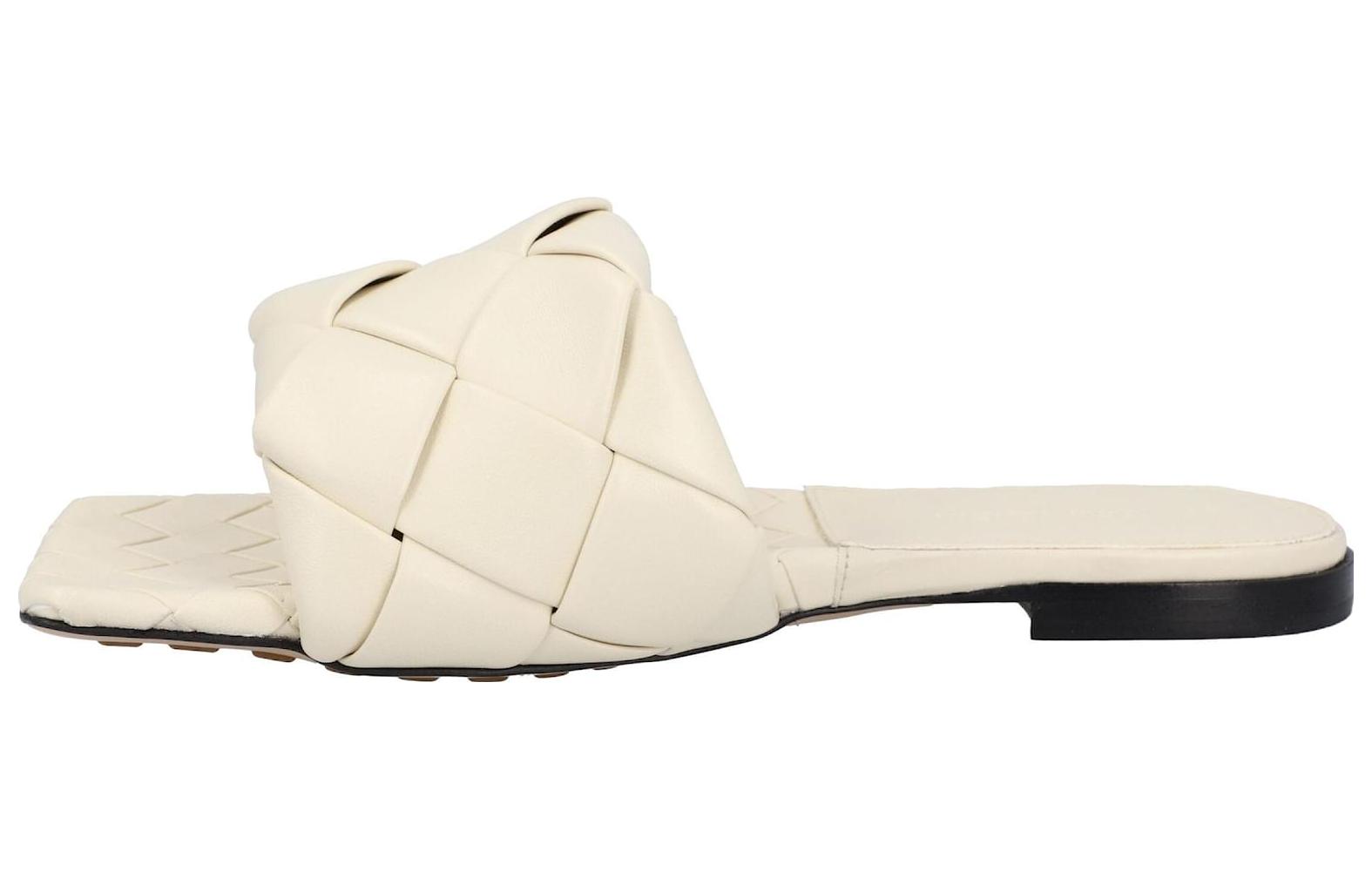 (W) Bottega Veneta Leather Slide 'Simple White'