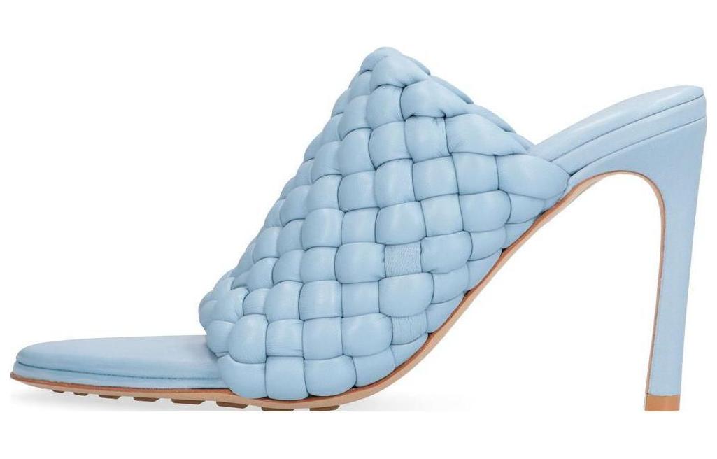 (W) Bottega Veneta Leather Slides 'Blue CMFT'