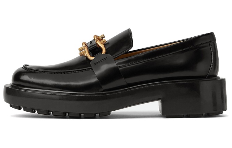 (W) Bottega Veneta Leather Slip-On 'Fashion Loafer Black'