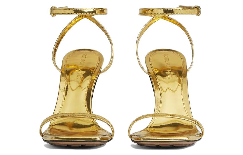 (W) Bottega Veneta Leather Square-Toe Slide Sandal 'Gold' 圖 3