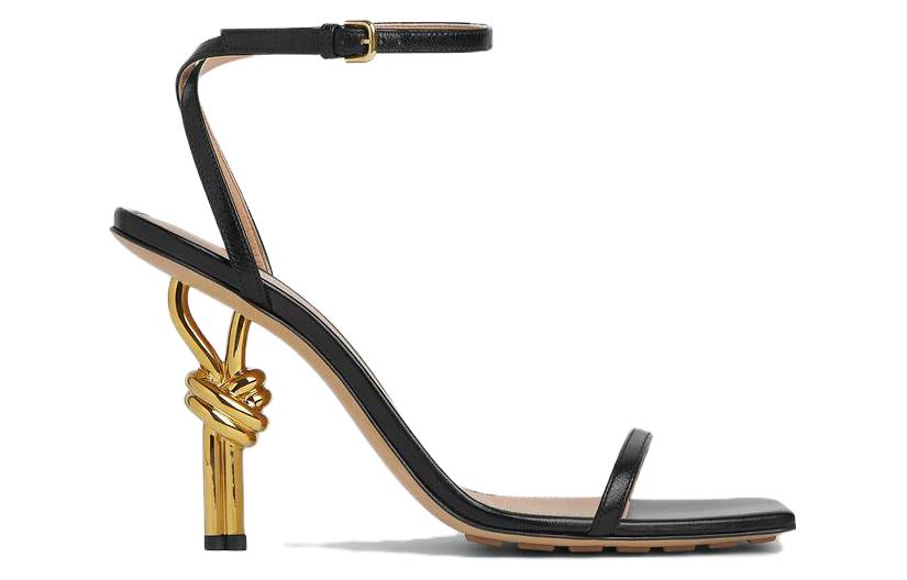 (W) Bottega Veneta Leather Square-Toe Slip-On Sandals 'Black' 圖 2