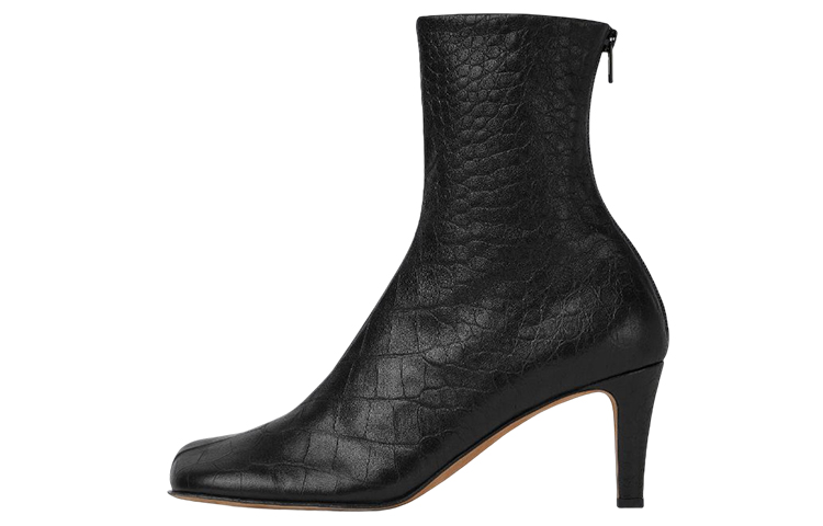 (Women) Bottega Veneta Leather Square-Toe Zip Boots 'Black' 667208V2E001000