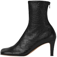 (Women) Bottega Veneta Leather Square-Toe Zip Boots 'Black' 667208V2E001000 (Women) Bottega Veneta Leather Square-Toe Zip Boots 'Black' 667208V2E001000