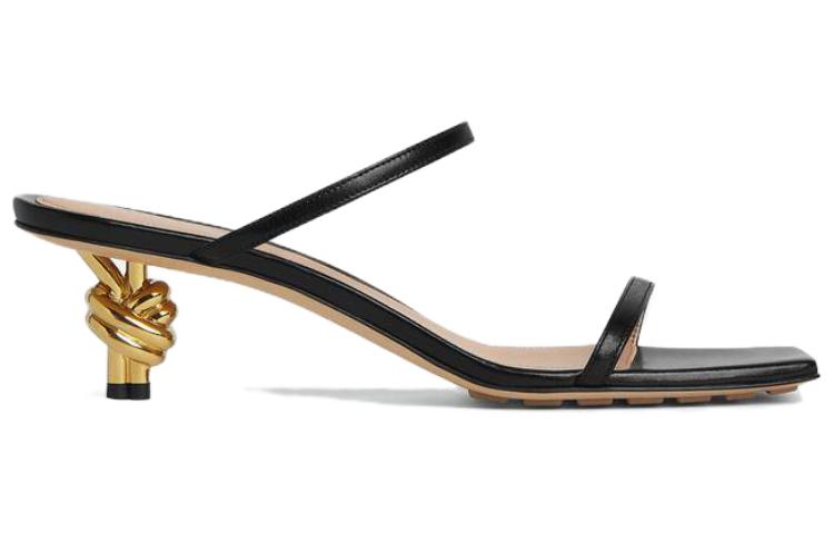 (W) Bottega Veneta Leather Square Toe Mules 'Black' 圖 2