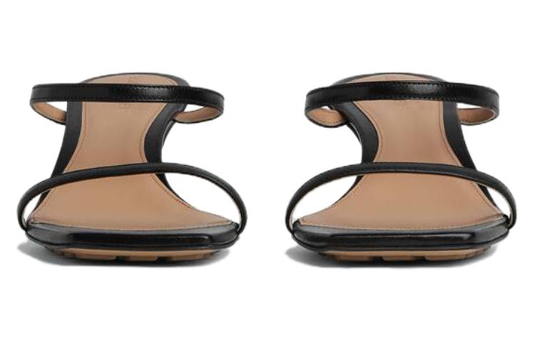 (W) Bottega Veneta Leather Square Toe Mules 'Black' 圖 3