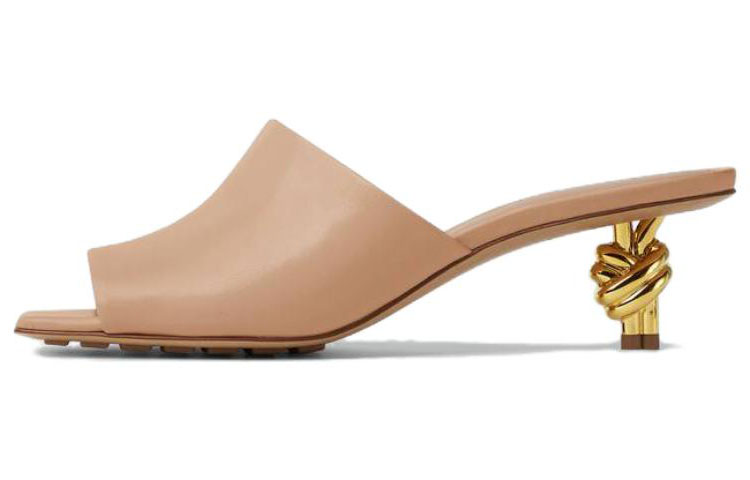 (W) Bottega Veneta Leather Square Toe Slide 'Brown'