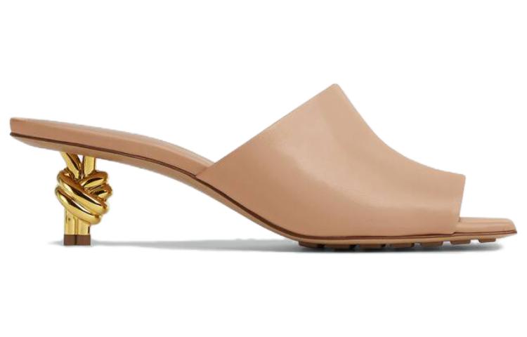 (W) Bottega Veneta Leather Square Toe Slide 'Brown' 圖 2