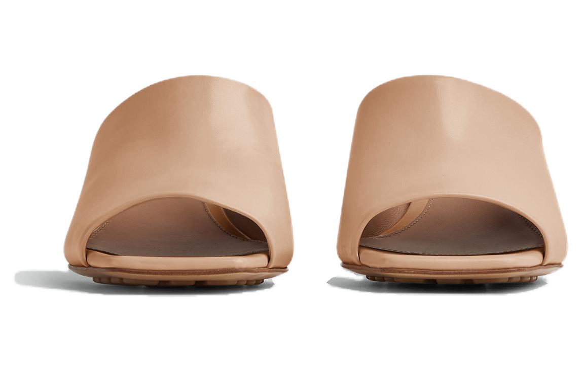 (W) Bottega Veneta Leather Square Toe Slide 'Brown' 圖 3