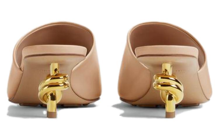 (W) Bottega Veneta Leather Square Toe Slide 'Brown' 圖 4