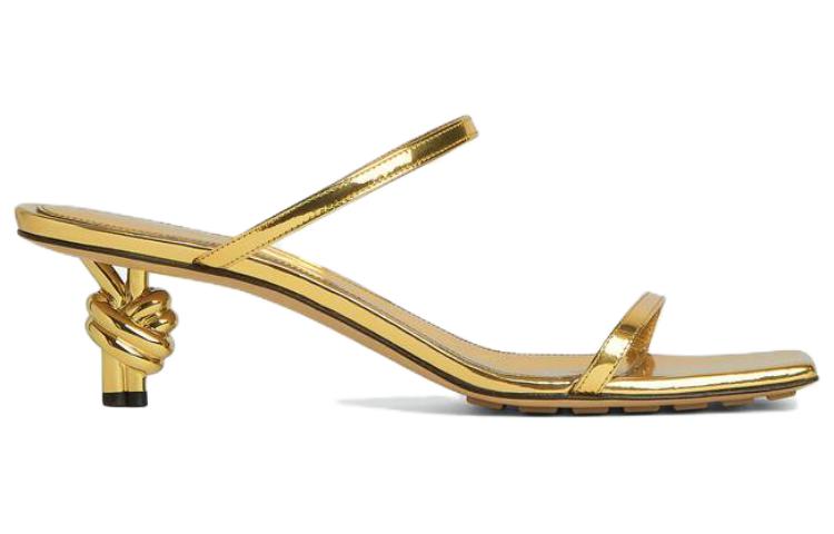 (W) Bottega Veneta Leather Square Toe Slide 'Gold' 圖 2