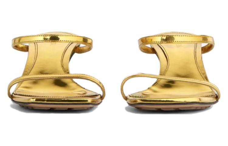 (W) Bottega Veneta Leather Square Toe Slide 'Gold' 圖 3