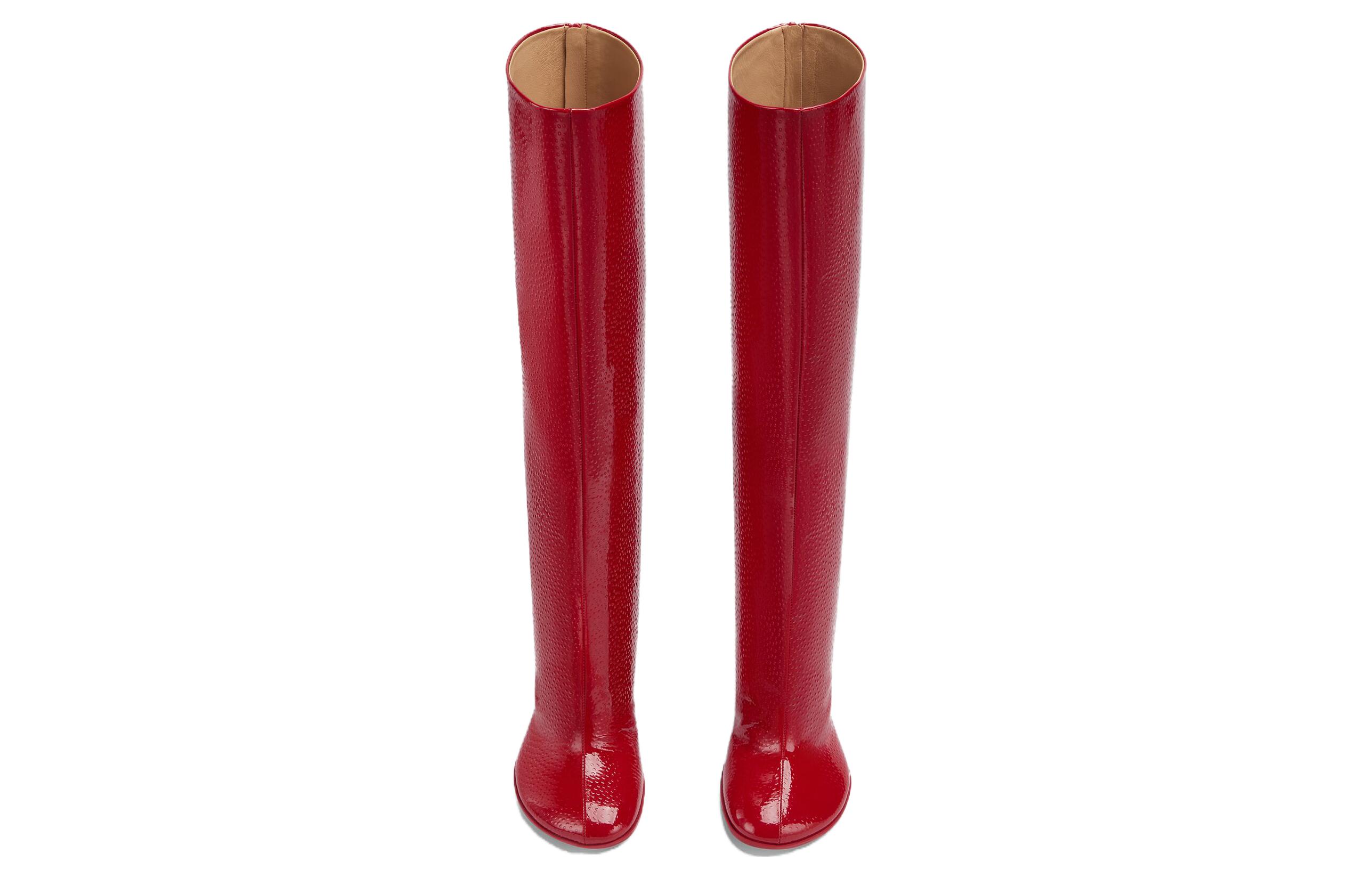 (W) Bottega Veneta Leather Zippered Boots 'Strawberry' 圖 3