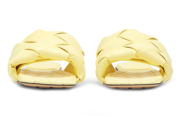 Lookbook (W) ボッテガヴェネタ リド ナッパ スクエアトゥスライド (イエロー) 608853VBSS07411