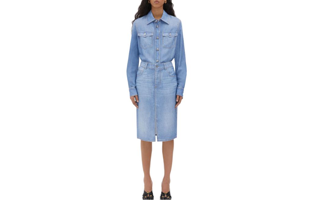 (Women) Bottega Veneta Light Blue Solid Button Up Long Sleeve Shirt SS23 737322V38L04545