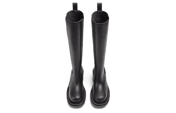 Lookbook Bottega Veneta/葆蝶家 Lug 簡約 高筒靴 6.5cm 女款 黑色