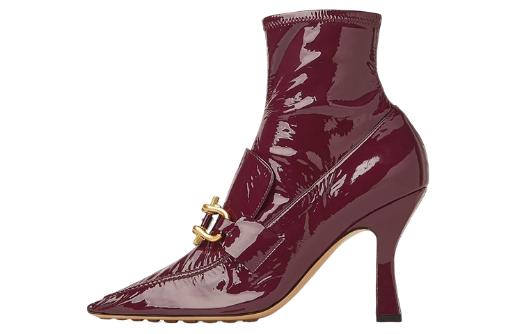 (W) Bottega Veneta Madame Ankle Boot 'Patent Calfskin Red'