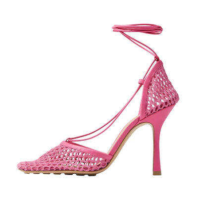 (W) Bottega Veneta Mesh High Heels 'Rhododendron Pink'