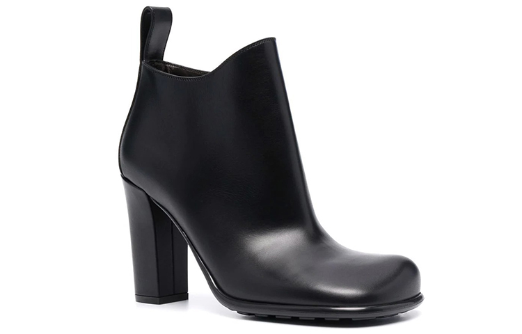 (W) Bottega Veneta Mid-Heel Leather Ankle Boot 'Black' 圖 2