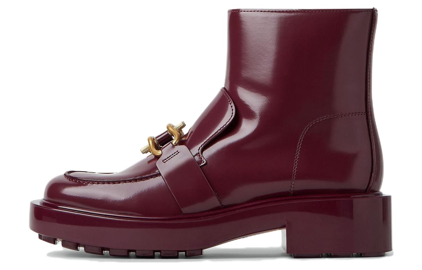 Buy (W) ボッテガ・ヴェネタ  バーガンディ ジップブーツ 763861V28R02240