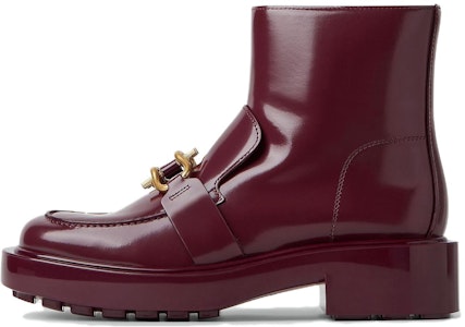 Bottega Veneta葆蝶家 Monsieur 皮革 圓頭拉鍊 短靴 6公分 女款 酒紅色 Buy Bottega Veneta葆蝶家 Monsieur 皮革 圓頭拉鍊 短靴 6公分 女款 酒紅色