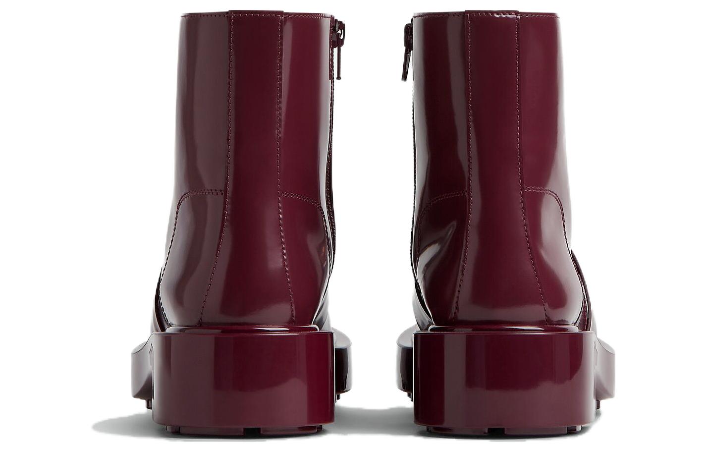 Shop (W) ボッテガ・ヴェネタ  バーガンディ ジップブーツ 763861V28R02240