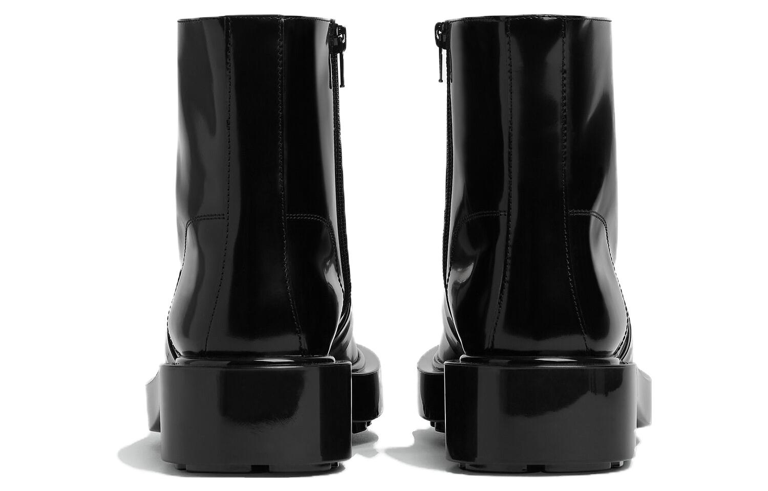 (W) Bottega Veneta Monsieur Leather Boots 'Black Zip' 圖 4