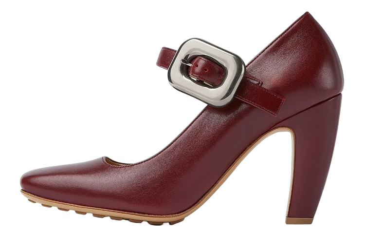 (W) Bottega Veneta Mostra 'Red Buckle Mary Jane'