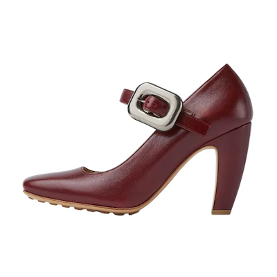 (W) Bottega Veneta Mostra 'Red Buckle Mary Jane'
