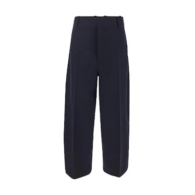 (Women) Bottega Veneta Navy Blue Straight-Leg Casual Pants 750046VKIS04121