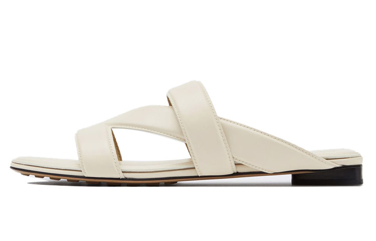 (Women) Bottega Veneta Open Toe Chunky Heel Slide 'Beige' 651374VBSL09031