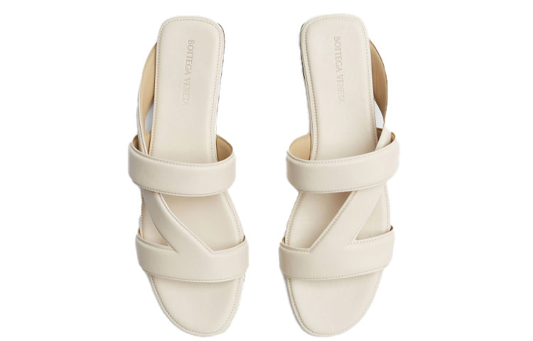 Lookbook (Women) Bottega Veneta Open Toe Chunky Heel Slide 'Beige' 651374VBSL09031
