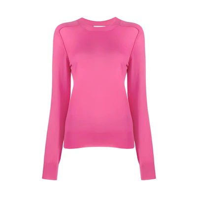 (Women) Bottega Veneta Pink Solid Long-Sleeve Cashmere Sweater 631293VKW305660