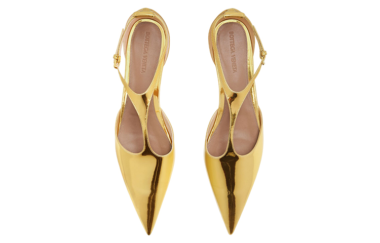 (W) Bottega Veneta Pointed-Toe Buckle Ballet Flat 'Gold' 圖 2