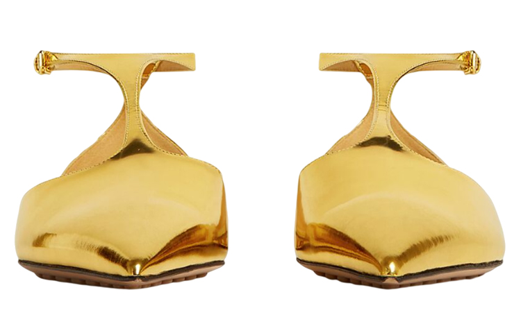 (W) Bottega Veneta Pointed-Toe Buckle Ballet Flat 'Gold' 圖 3