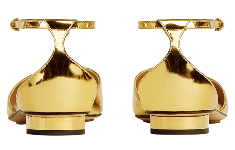 (W) Bottega Veneta Pointed-Toe Buckle Ballet Flat 'Gold' 圖 4