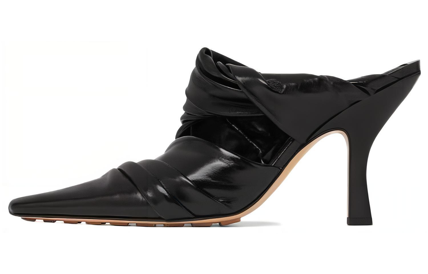 (W) Bottega Veneta Pointed Toe Mule 'Black Calfskin'
