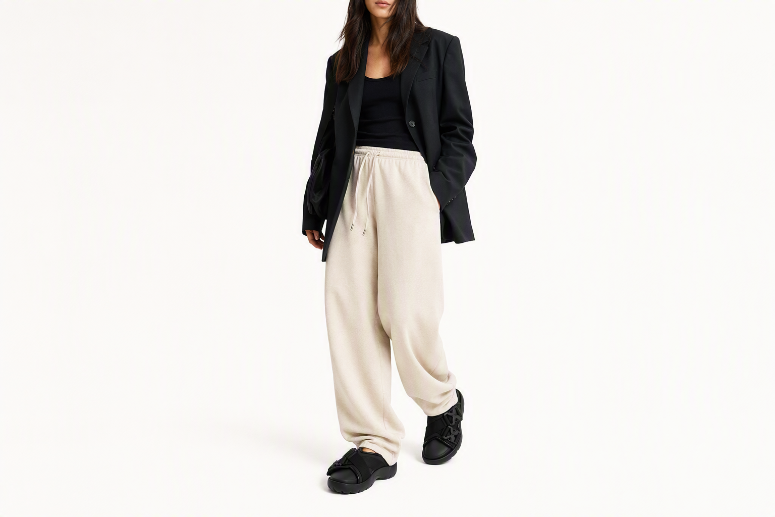 Order Bottega Veneta 葆蝶家 涤纶 圓頭 一字拖鞋 女款 黑色