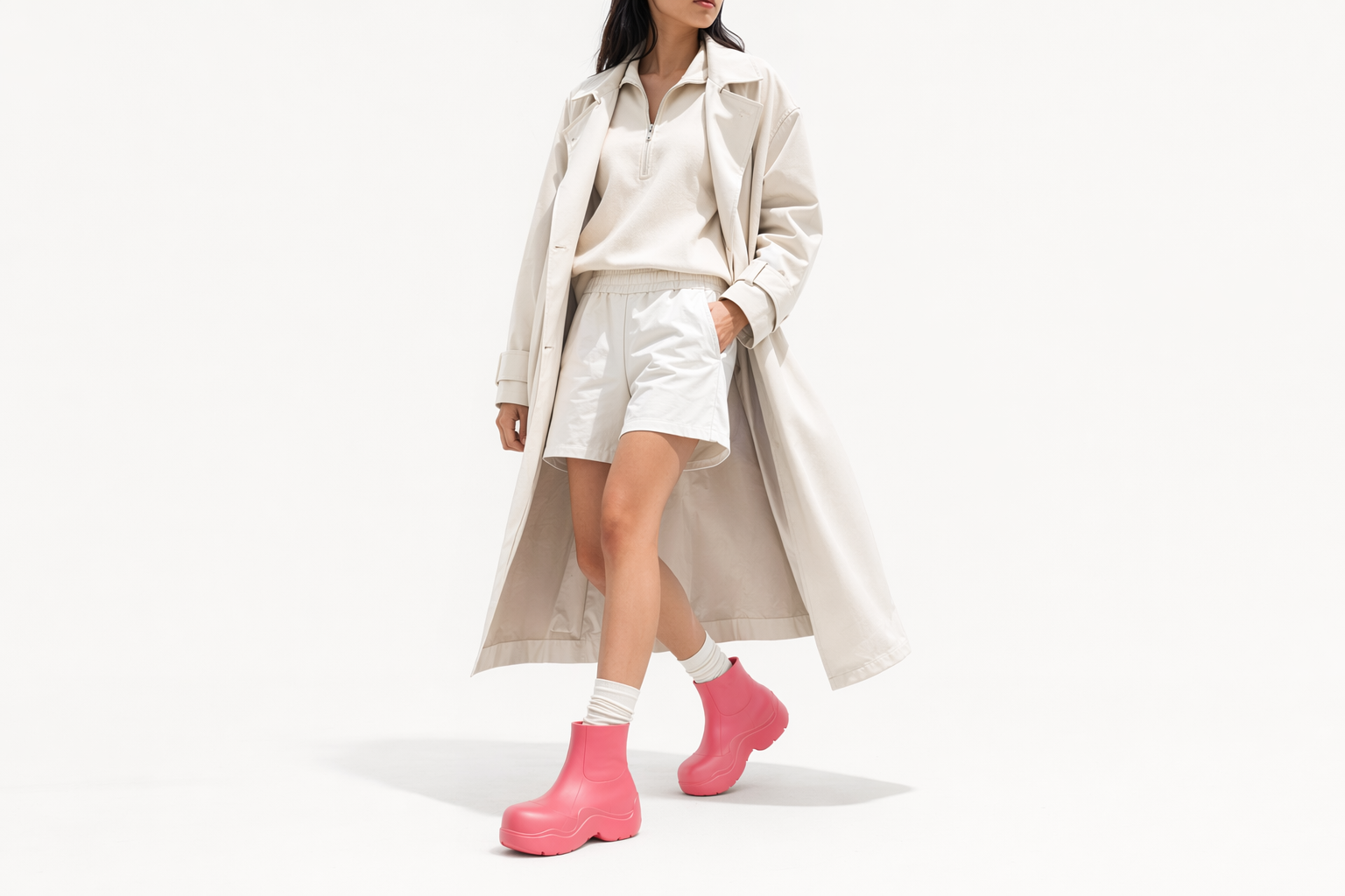 Order Bottega Veneta葆蝶家 Puddle 雨靴 橡膠 經典舒適 短靴 女款 粉色