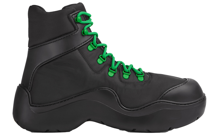 Order Bottega Veneta 葆蝶家 BV Puddle Bomber 科技面料系帶工裝橡膠短靴 女款 黑色