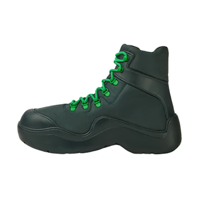 (W) Bottega Veneta Puddle Bomber 'Tech Fabric Lace-Up Ankle Boot Moss Green'