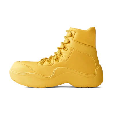 (W) Bottega Veneta Puddle Bomber 'Yellow Tech Fabric Lace-Up Ankle'