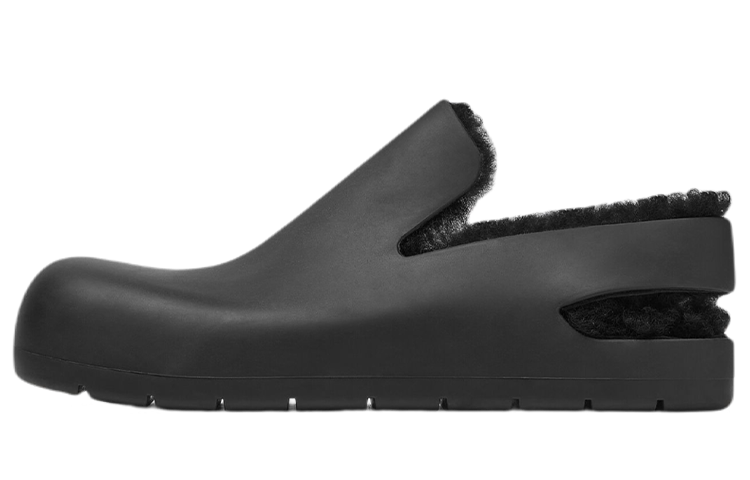 (Women) Bottega Veneta Puddle Slingback Sandal 'Shearling - Black' 677323-V1BM0-1000