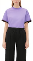 (Women) Bottega Veneta Purple Contrast Sleeve Short Sleeve T-Shirt FW22 702429V16E02098 (Women) Bottega Veneta Purple Contrast Sleeve Short Sleeve T-Shirt FW22 702429V16E02098