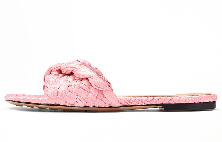 (Women) Bottega Veneta Raffia Stretch Flat Sandals Blossom 652860V0GM05657