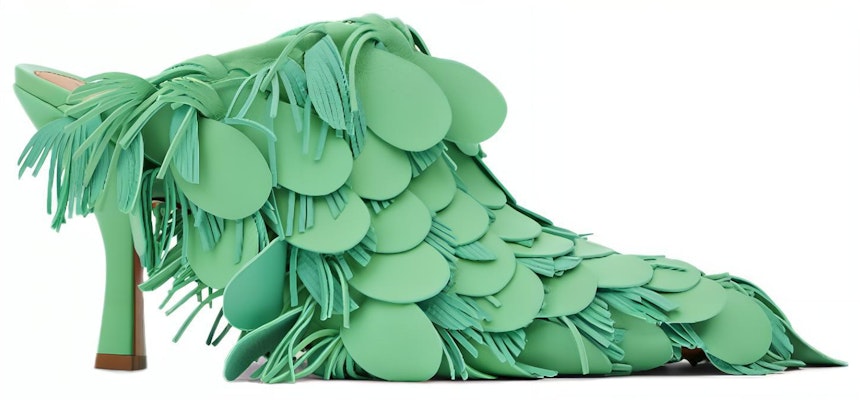(Women) Bottega Veneta Round-Toe High Heel Mules 'Green Leather' 763781VBSD03978 Order (Women) Bottega Veneta Round-Toe High Heel Mules 'Green Leather' 763781VBSD03978