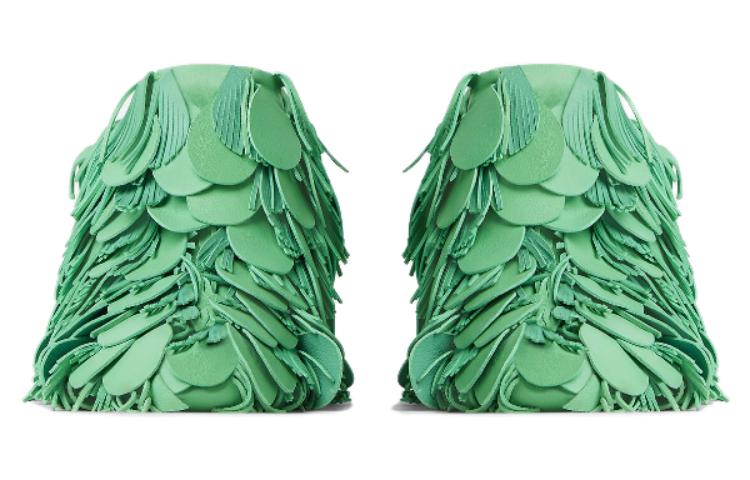 (W) Bottega Veneta Round-Toe High Heel Mules 'Green Leather' 圖 3